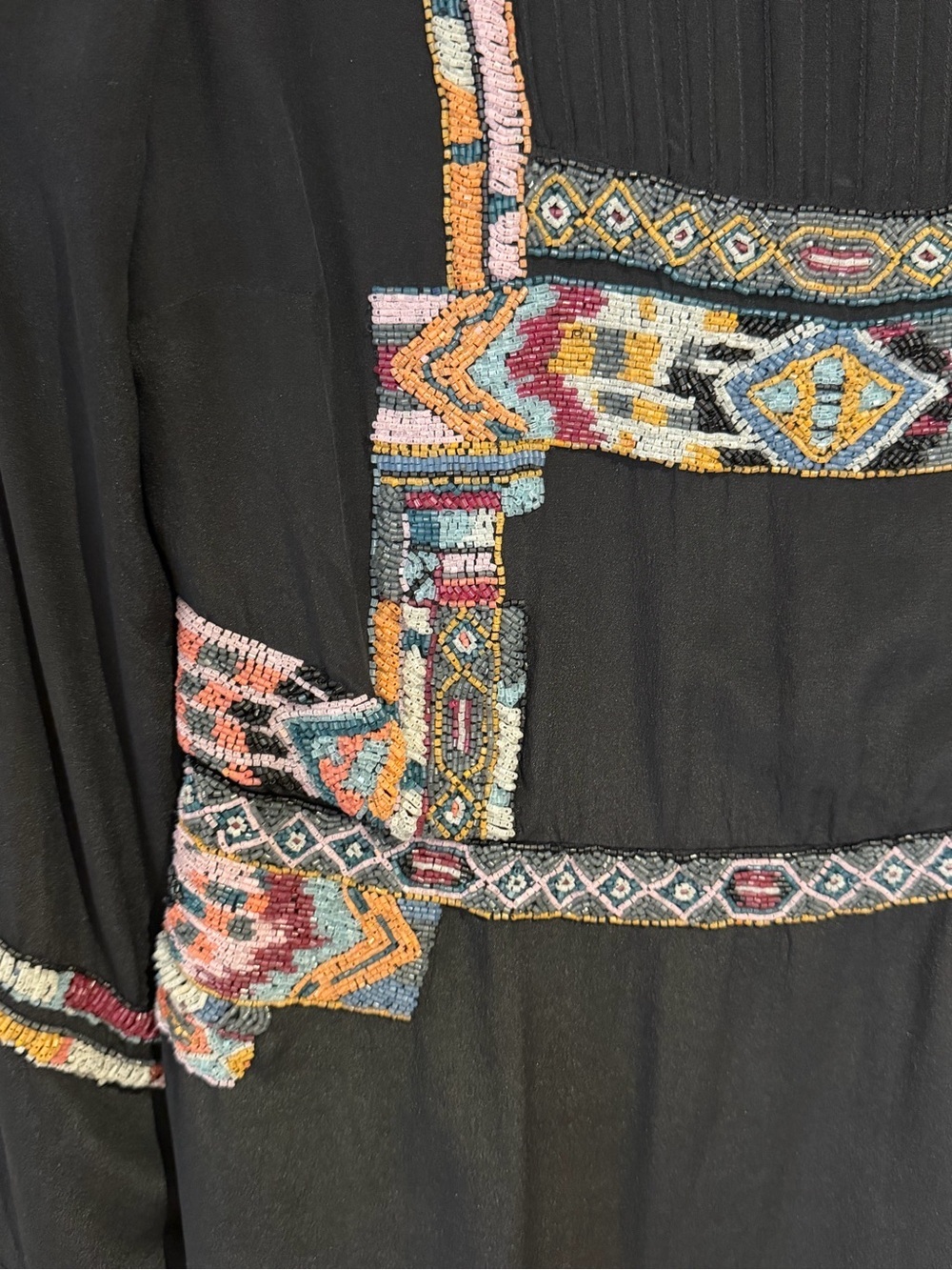 Anthropologie Silk Endless Dream Hand Beaded Mini Dress - Picture 4 of 8